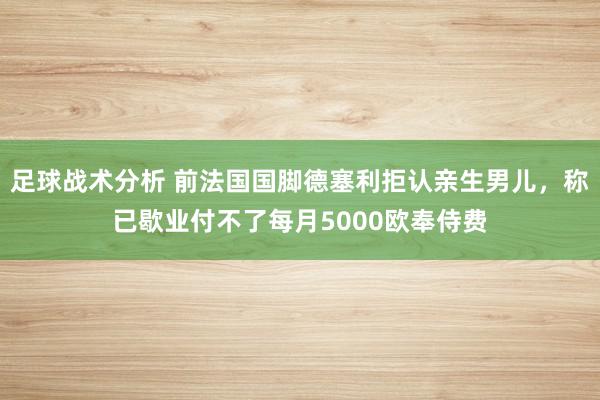 足球战术分析 前法国国脚德塞利拒认亲生男儿，称已歇业付不了每月5000欧奉侍费