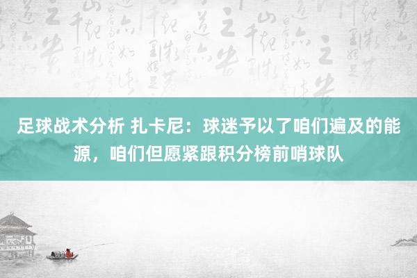 足球战术分析 扎卡尼：球迷予以了咱们遍及的能源，咱们但愿紧跟积分榜前哨球队