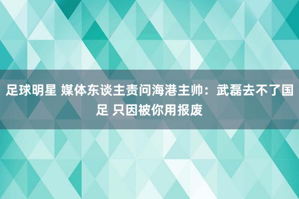 足球明星 媒体东谈主责问海港主帅：武磊去不了国足 只因被你用报废